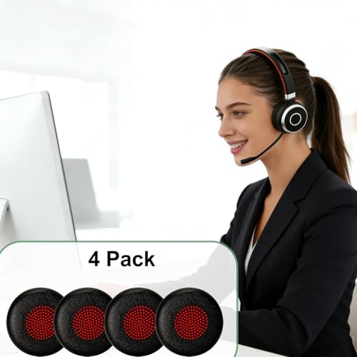 Almohadillas de repuesto para auriculares Jabra Evolve 65 40 30 20 (paquete de 4) | Almohadillas para Jabra Evolve 65/65UC/MS, 40/40UC/MS, 30/30II/30US, 20/20SE/UC/MS, Plantronics Blackwire C3210 C3220 C3225 miniatura 6