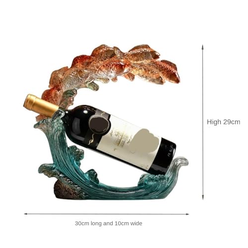 Soporte para botellas de vino de resina azul decorativo miniatura 2