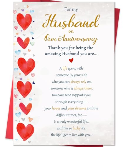 Romantic Anniversary Card for Husband Funny Anniversary Card Gifts from Wife Sweet Wedding Day Gifts for Husband