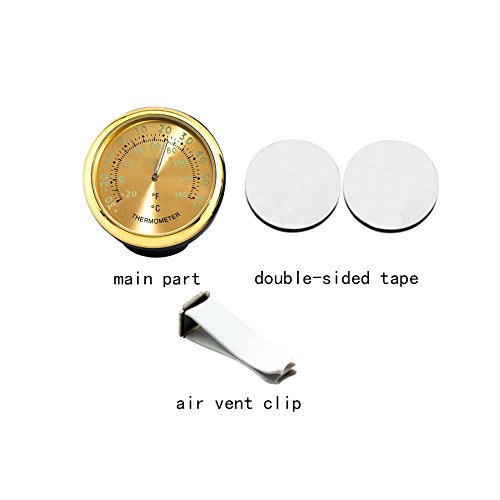 idain Car Dashboard Thermometer - Mini Vehicle Thermometer Decoration Air Vent Cilp
