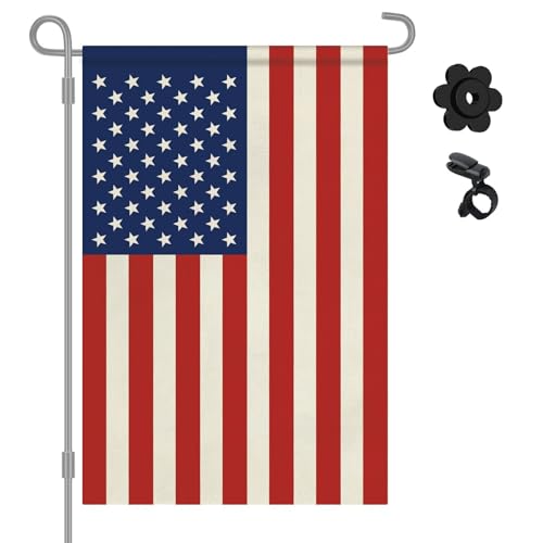 HOOSUN 12 x 18 American Flag Garden Flag 4th of July Decorations Small American Flags Patriotic Fourth of July Decorations Double Sided Patriotic USA Yard Flag Memorial Day Decor for Garden Yard