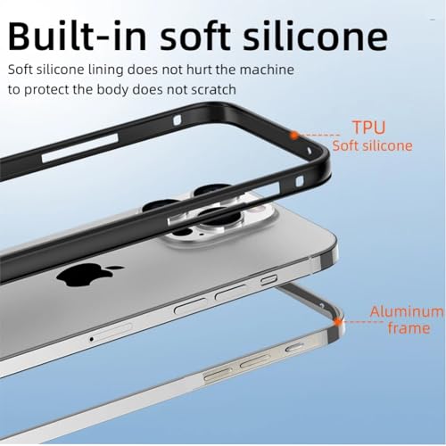 Coque rigide iPhone 16 Pro avec pare-chocs intérieur doux et cadre aluminium robuste