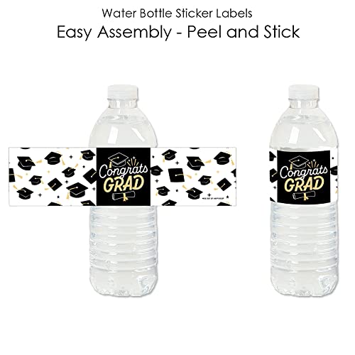 Big Dot of Happiness Hello College Graduation Party Water Bottle Sticker Labels - Set of 20