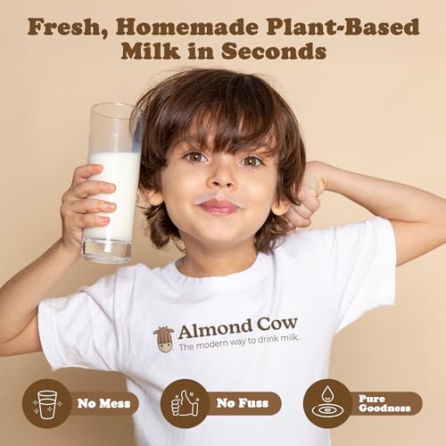 Image of Almond Cow Milk Maker Machine, Milk in a Minute Bundle, Includes 3 Creamy CocoCash & 3 Original Almonds 'n' Dates, Glass Milk Jug, & Jug Brush