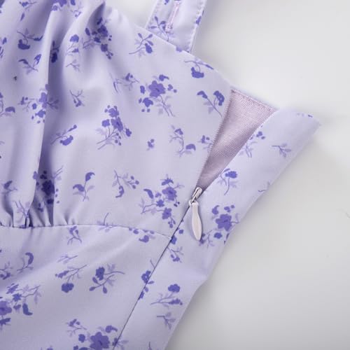 Image of Belle Poque Vintage Floral Dress for Women 2026 Summer A-line Sleeveless Flowy Midi Elegant Wedding Guest Cocktail Dress