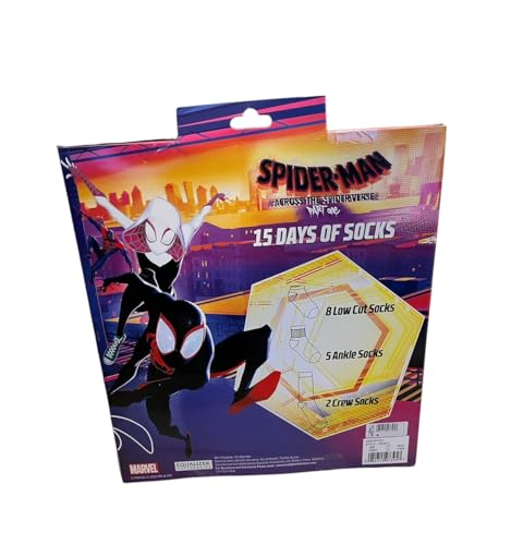 Kids' 15 Days of Socks - Large, Shoe Size: 3-10 (Compatible with Spider)2