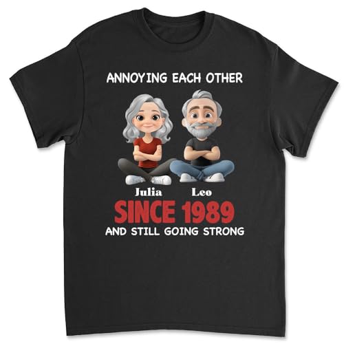 Couple T-Shirt Personalized - Annoying Each Others Since Tee for Wife Husband - Cotton Shirt Together Forever