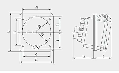 CEE Presa di corrente trifase dritta 32A 400V 6h