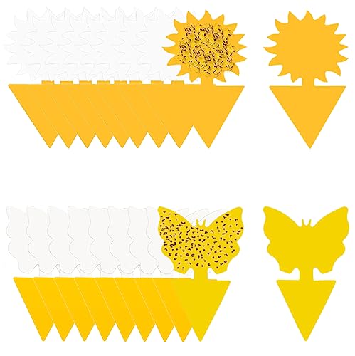 20PCS fruit fly traps yellow Fly Paper sticky catcher - Double-sided Fungus Gnat Sticky Catcher For Multiple Insect