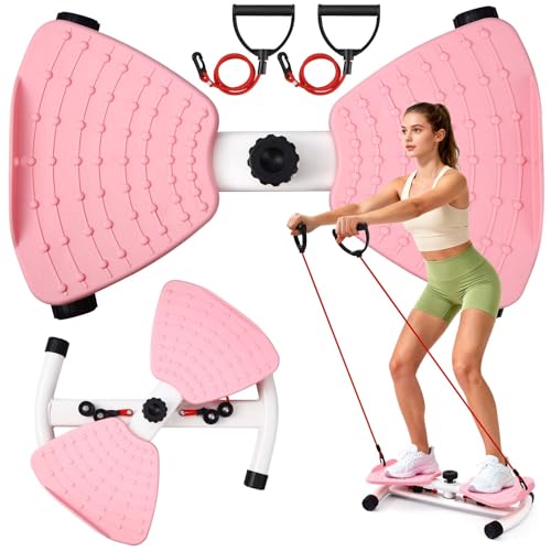 Waist Twister Machine Exercise, Ab Twister Board with 300 Lbs Weight Capacity, Adjustable Noiseless Twist Board for Exercise, Home Abs Exercise Equipment for Women/Men