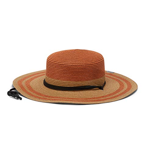 Columbia Women's Global Adventure Packable Hat II, Sun Protection, Straw/Teak Brown, Small/Medium