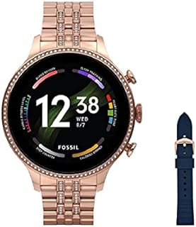 FOSSIL Damen Touchscreen Smartwatch 6, Generation mit Lautsprecher, Herzfrequenz, NFC und Smartphone Benachrichtigungen Armband