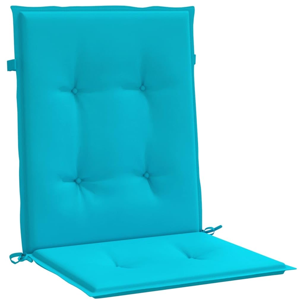 6 cuscini per sedia con schienale basso, in poliestere, 100 x 50 x 4 cm, con lacci antiscivolo ed elastico, impermeabili, per sedie da giardino, sala da pranzo, ufficio, interni ed esterni