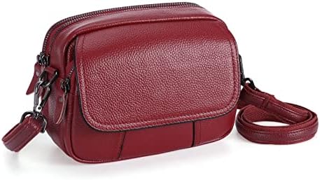 HUA ANGEL Bolso Bandolera Mujer Piel Auténtica, Bolso Pequeño de ...