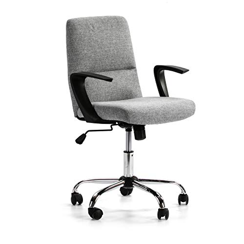 VS Venta stock Sillón de Oficina elevable y reclinable Teo tapizado con Tela, Color Gris Claro, Metal Cromado