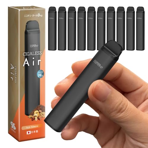 ismoke CIGALESS Air �d�q�^�o�R �g���̂� 2500��z���\ VAPE ��e�� ���� �j�R�`�� �^�[������ �A�C�X���[�N �V�K���X �G�A�t���[ �o�͒���(�d�� 14mg, �i�b�c�^�o�R 10�{) �j�R�p�t
