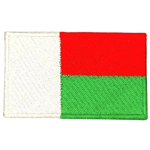 Bebuz Aufnäher mit Madagaskar-Flagge, bestickt, zum Aufbügeln oder Aufnähen, Stoffreparatur-Flicken – Emblem