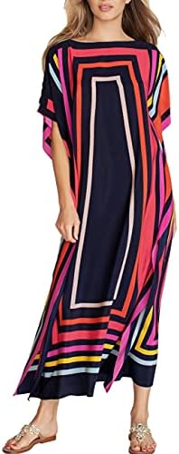 Bsubseach Women Beachwear Turkish Kaftans Long Swimsuit Cover up Caftan Beach Dress
