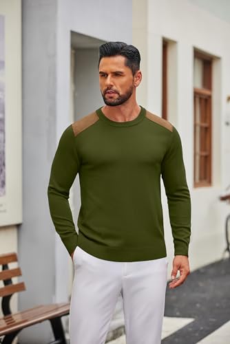 COOFANDY Mens Crew Neck Sweater Lightweight Knit Ribbed Pullover Casual Dress Round Neck Pullover Sweaters3