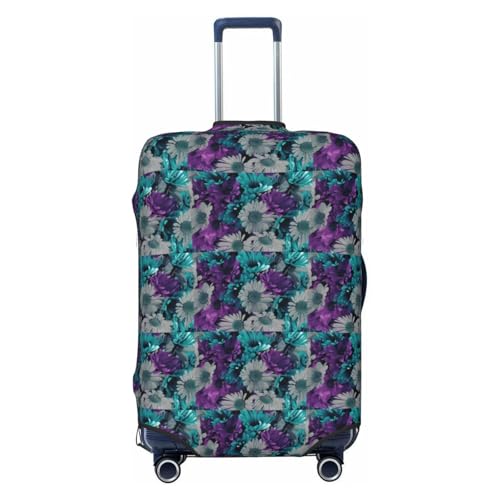 Housse de valise extensible à fleurs violettes pour repérer son bagage à main