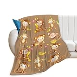 Monkey Blanket Cute Monkey Gifts for Girls Boys Kids Woman Lover Throw Blankets Soft Blanket Warm Fleece Flannel Plush Blankets for Bed Sofa Couch 40'x50'