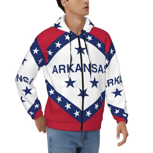 Sweat à capuche zippé Arkansas pour homme veste imprimée