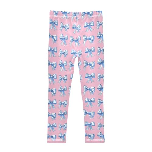 Girls Leggings Blue Bow Pink Soft Toddler Leggings for Girls Kids Pants Size 4T-10T2