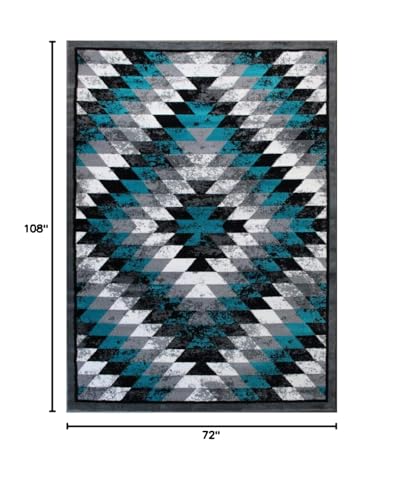 Masada Rugs Tapete Área 6x9 pies Turquesa miniatura 2
