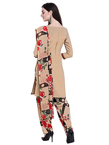 Image of KANCHNAR Women's Crepe Dress Material (852D159 Beige One Size)