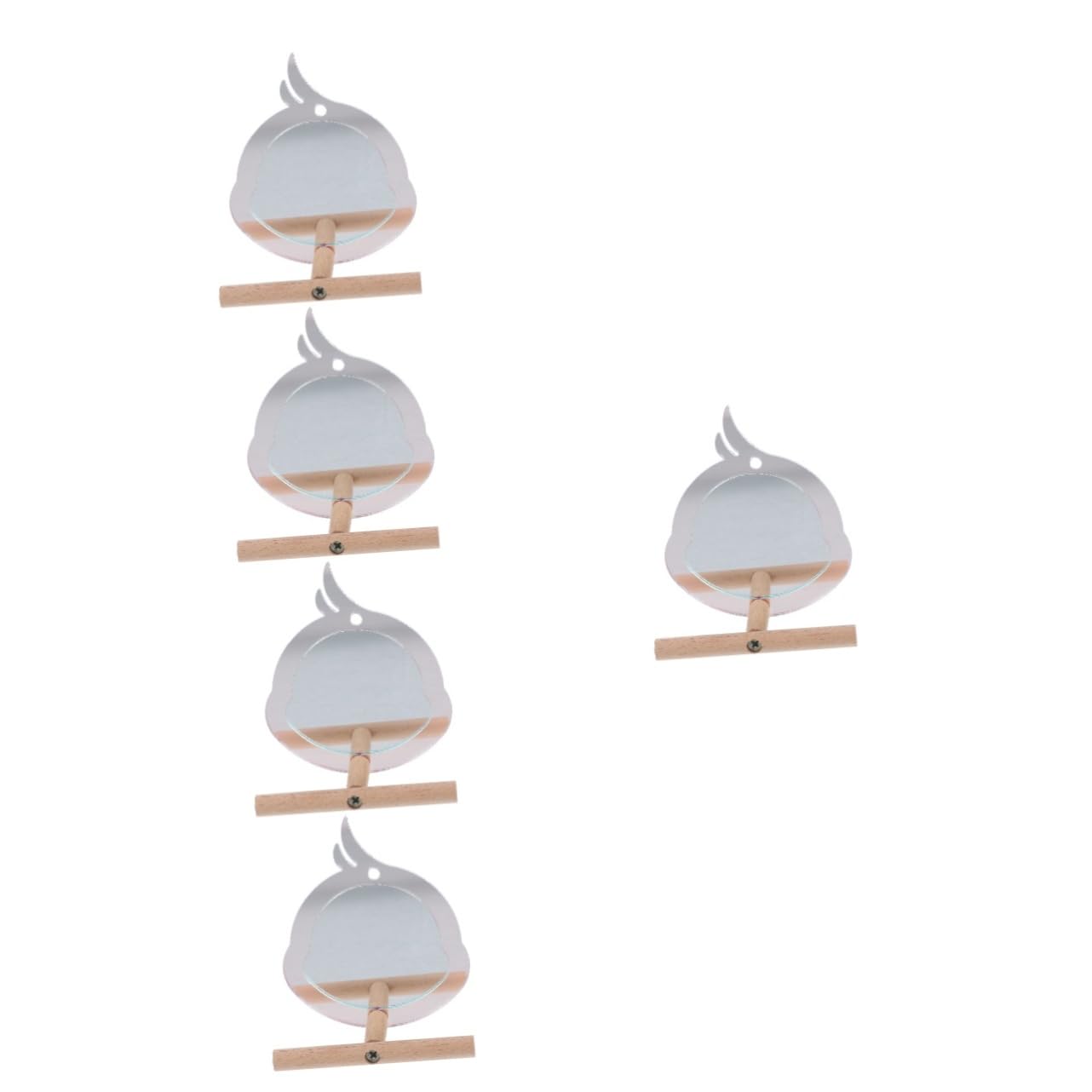 BESPORTBLE 5pezzi Posatoio Per Pappagalli Con Specchio Trespolo Resistente e Giocattolo Creativo Per Uccelli Accessorio Per Allenamento e Divertimento Di Pappagalli e Piccoli Animali