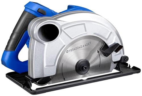 Kinzo Sierra circular – 230 V – Azul – con guía paralela – Cortador de laminados