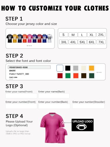 Image of Custom Replica Football Jersey with Name Number Logo