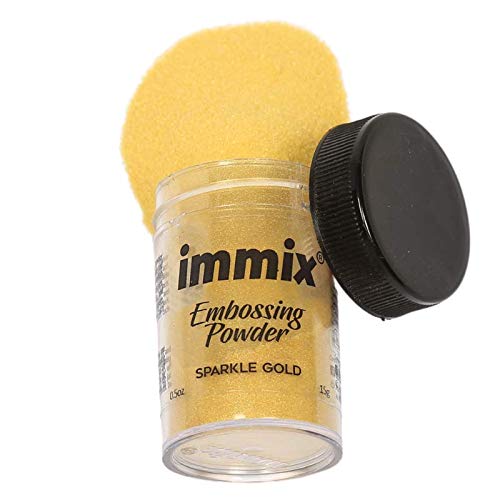 immix Embossing Powder Two Tone 15 Grams for Stamping, Lettering, and Add Dimension and Shine to Your Projects. (Sparkle Gold)-image-32