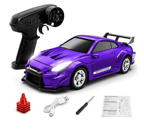Image of Remote Control Sports Car & Off-Road SUV Toy for Kids, High Speed RC Racing with Wireless Remote, Realistic Lights & Premium Design Gift for Boys Girls (1:64 RTR Drift CAR)
