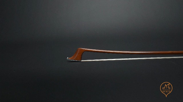 MI&VI Archet De Violon En Bois Du Brésil (taille 3/4) Avec Sac Souple Et Grenouille En ébène | Monture Octogonale Argentée | Bien équilibré | Poids Léger | Véritable Crin De Cheval