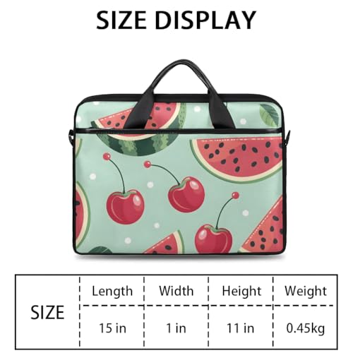 Shoulder Bag for Laptop Watermelon Cherry 14/15 Inch Laptop Sleeve Waterproof Computer Bag for Notebook & Tablet Shockproof Laptop Case for Work Travel2