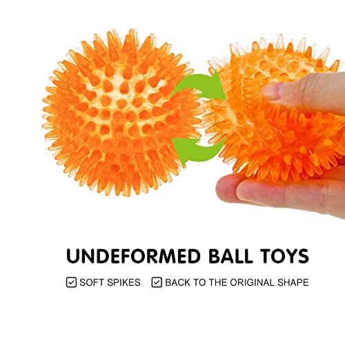 Oneroomone 3 Pieces Squeaky Dog Toys, Chew Toys for Dogs Spiky Ball - Image 3