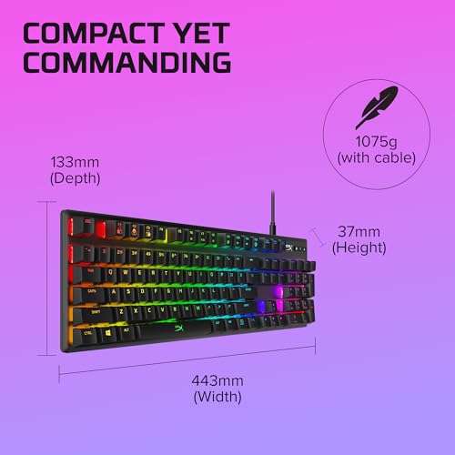 Alloy Origins, Tastiera Meccanica da Gaming Cablata, Illuminazione RGB, Telaio in Alluminio, 80 Milioni di Pressioni Garantite, Cavo USB-C, 3 Dispositivi Collegabili, Layout Inglese, Nera - Tastiera gaming - Immagine 9