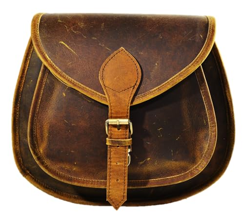 Satchel And Fable Vintage Leather Crossbody bags for Women Saddle Genuine Brown Shoulder Handmade Travel Purse Handbag2