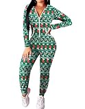 Picture of Ekouaer Christmas Onesie for Women Hooded Jumpsuit Long Sleeve Zip Up One Piece Pajamas Novelty Sleepwear Christmas Sock XXL