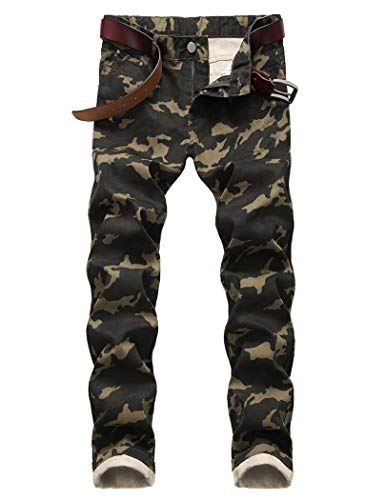 Baylvn Men's Casual Printed Slim Fit Jeans Skinny Denim Pants,1553-1 Camo,Size 32 #TOP21