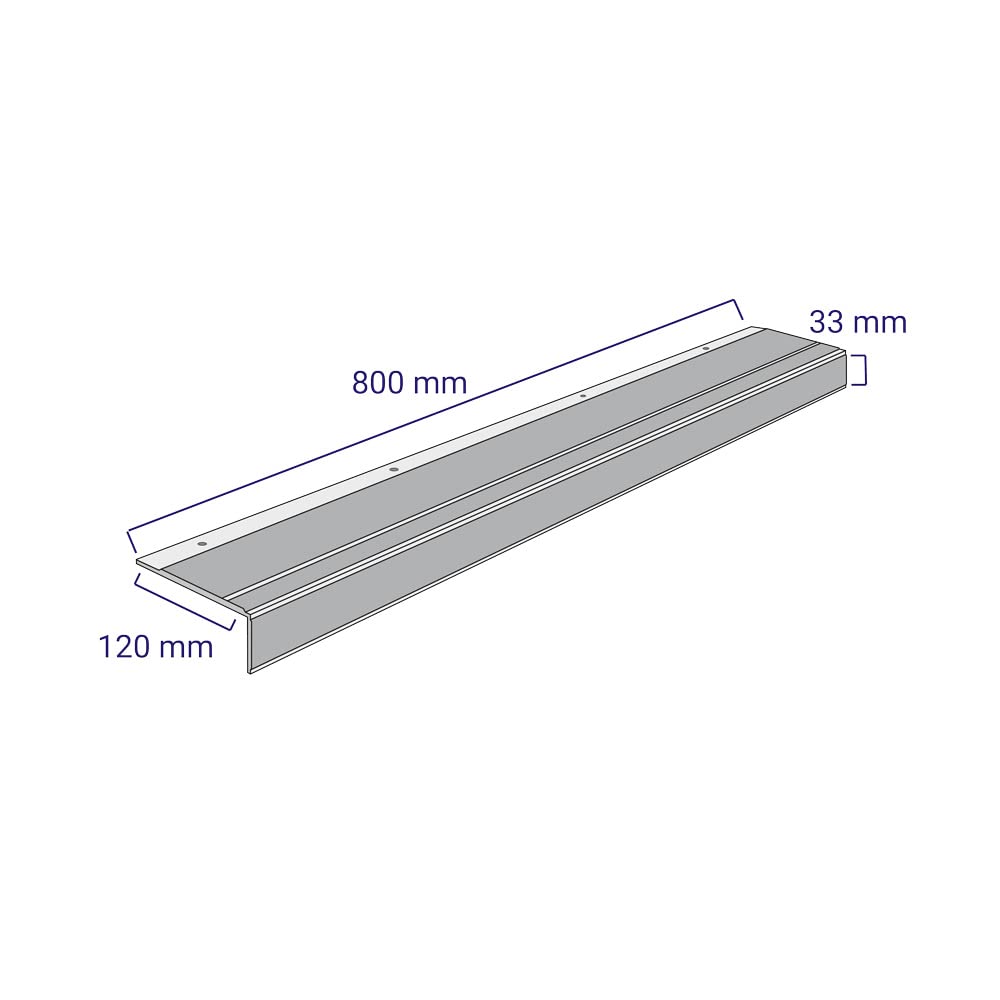 AnTina TAPES® Treppen-Kanten-Profil "General Line" 120 mm, Kanten-Schutz-Profil mit Antirutsch-Beschichtung R13 für Treppen & Stufen, inkl. Schrauben (12 cm x 80 cm, schwarz + gelb)