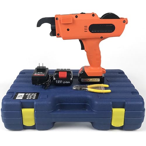 HENGCMM Machine À Ligaturer Les Barres D'armature 8-34 mm 30-60 mm Lieur Automatique Fil Fer Outil de Ligature de Barre D'armature, Ligature Fer A Beton Électrique avec 2 Piles Rechargeables,34mm