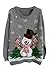 Viottiset Women's Ugly Christmas Knitted Sweater Pullover Jumper Grey Snowman Funny L