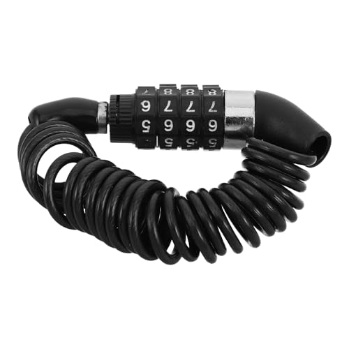 Mikikit Candado para Casco de Bicicleta Mini Portátil con Cable de Acero Resistente, Combinación Reiniciable, Bloqueo Antirrobo para Manillar, Uso Exterior en Bicicletas y Scooters
