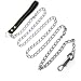 Top Choice Heavy Chain Leash, 72 Inches (72"), 6 Feet (6') Faux Leather for Small-Medium Size Dogs or Large Puppies, Lead is Resistant to Chewing (Black)