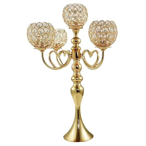 Centres de table candélabres dorés de luxe avec 5 bras pour mariage