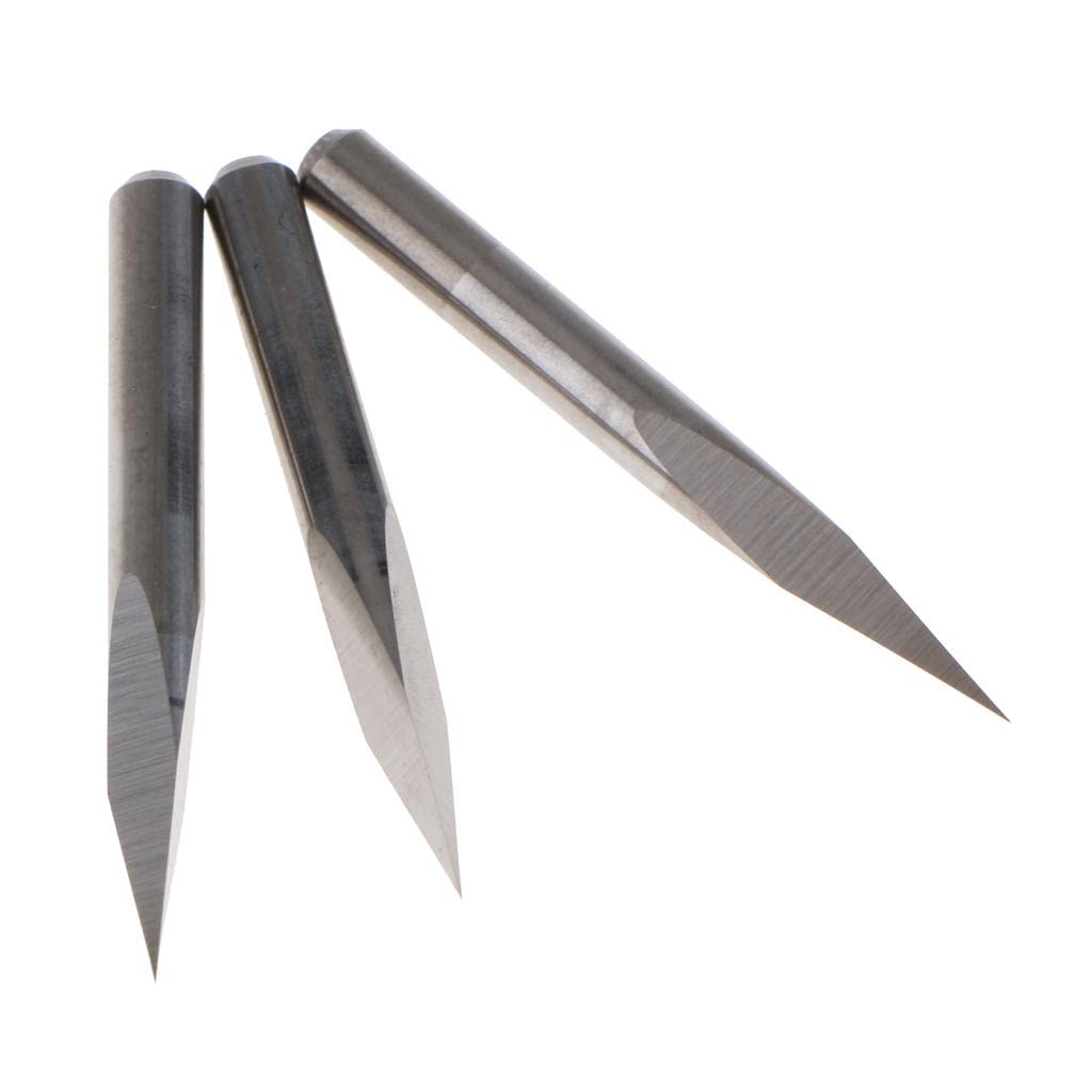 Juego de Brocas de Grabado de Acero de Precisión para Fresadora CNC - Paquete de 10, Gris plateado-15 grados