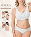 BRABIC Post Surgery Front Closure Bras for Women Full Coverage Compression Mastectomy Wireless Bra with Adjustable Straps, White, 3X-Large