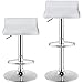 COSTWAY Bar Stools Set of 2, Modern Swivel Contemporary barstools with Adjustable Height, Footrests, Chrome Hydraulic PU Leather Backless Bar Chairs for Kitchen Island Cafe Pub, White